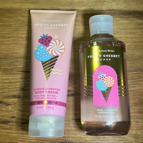 New, Bath & Body Works Fruity Sherbet Scoop Set of Body Cream and Shower Gel. - Picture 1 of 3